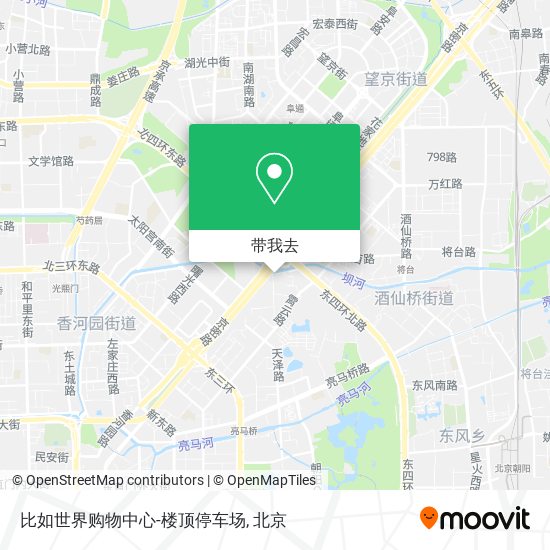 比如世界购物中心-楼顶停车场地图