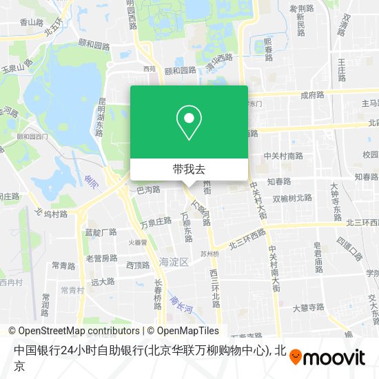 中国银行24小时自助银行(北京华联万柳购物中心)地图