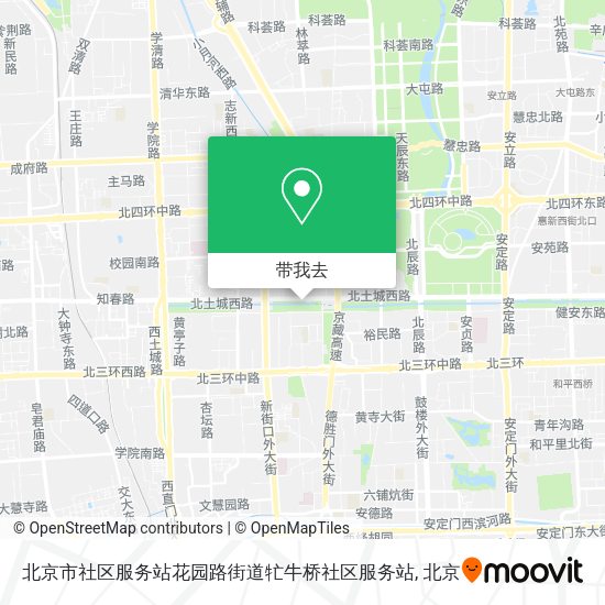 北京市社区服务站花园路街道牤牛桥社区服务站地图
