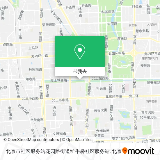 北京市社区服务站花园路街道牤牛桥社区服务站地图