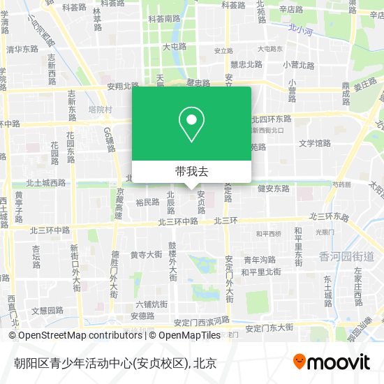 朝阳区青少年活动中心(安贞校区)地图