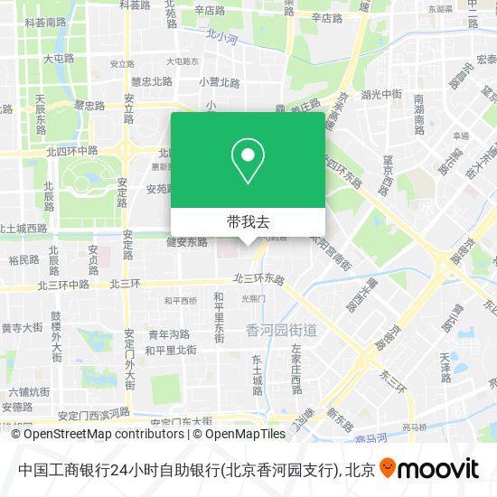 中国工商银行24小时自助银行(北京香河园支行)地图