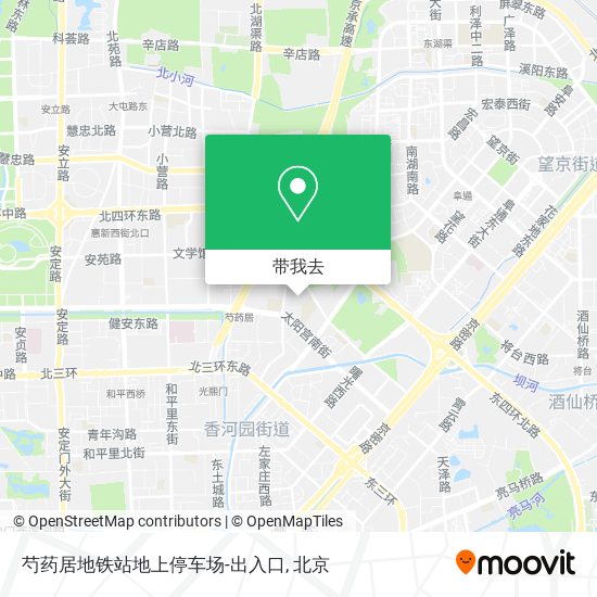 芍药居地铁站地上停车场-出入口地图