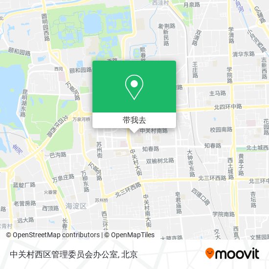 中关村西区管理委员会办公室地图