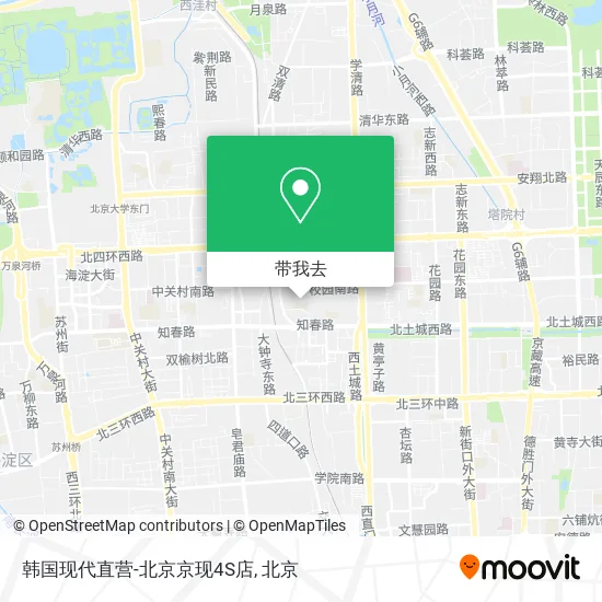 韩国现代直营-北京京现4S店地图