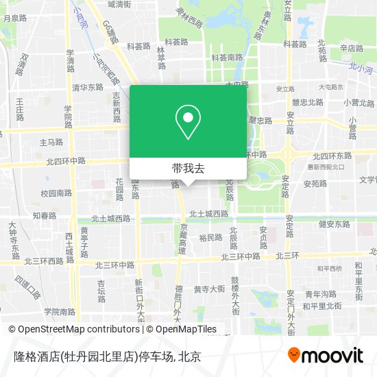 隆格酒店(牡丹园北里店)停车场地图