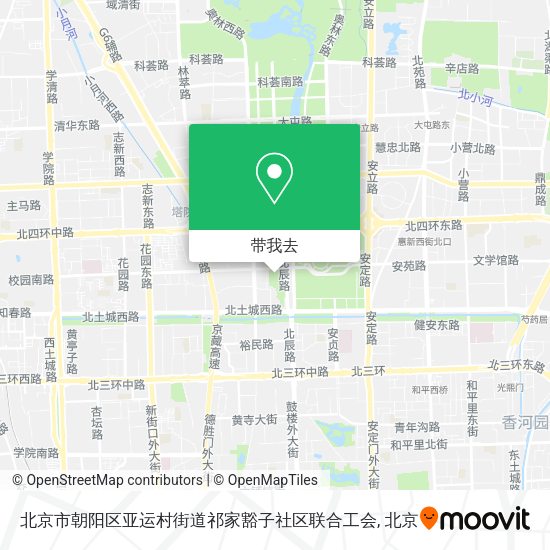 北京市朝阳区亚运村街道祁家豁子社区联合工会地图