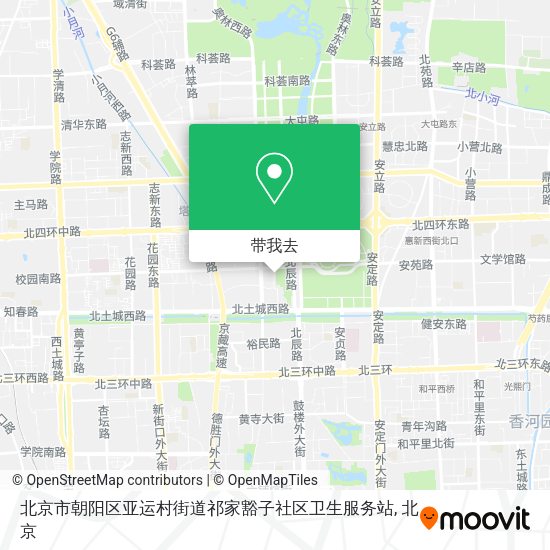 北京市朝阳区亚运村街道祁家豁子社区卫生服务站地图