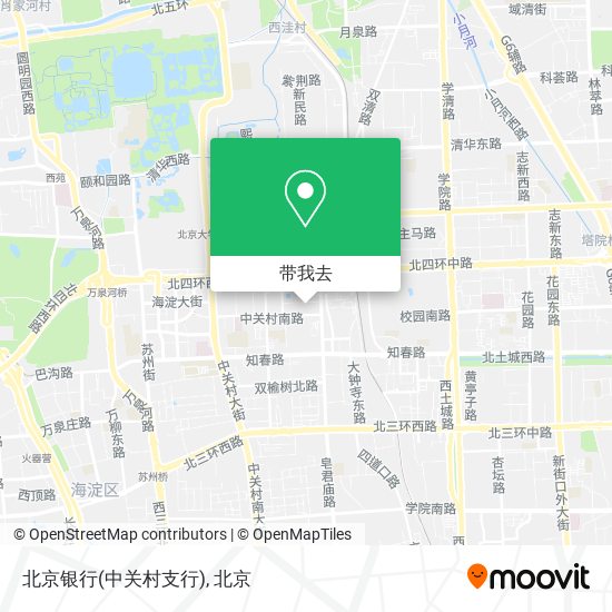北京银行(中关村支行)地图