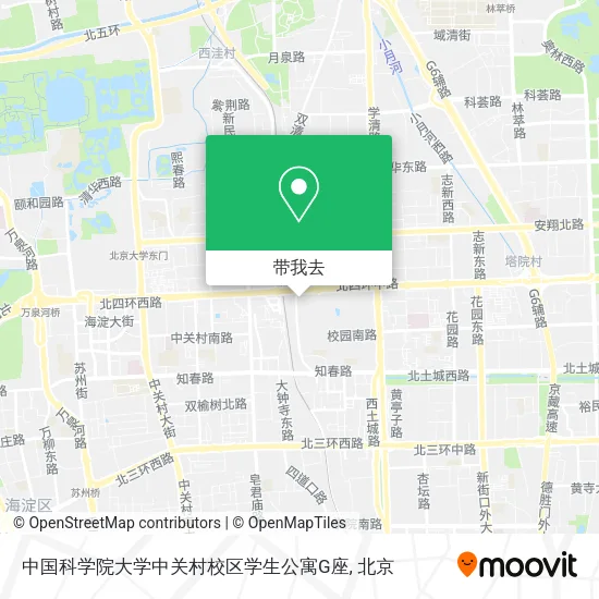 中国科学院大学中关村校区学生公寓G座地图