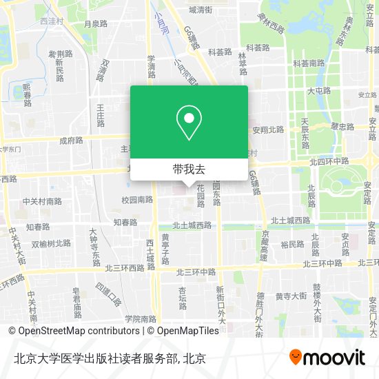 北京大学医学出版社读者服务部地图