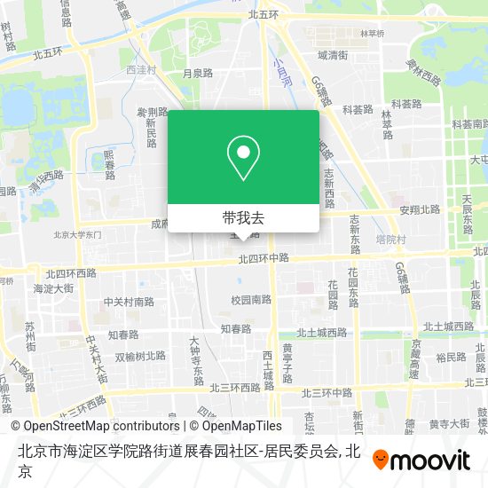 北京市海淀区学院路街道展春园社区-居民委员会地图
