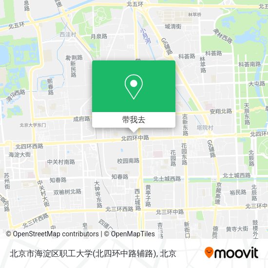 北京市海淀区职工大学(北四环中路辅路)地图