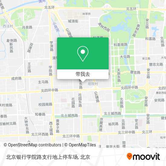 北京银行学院路支行地上停车场地图