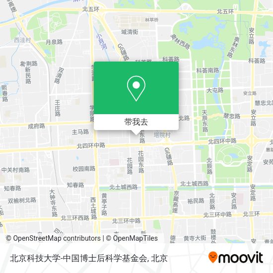 北京科技大学-中国博士后科学基金会地图