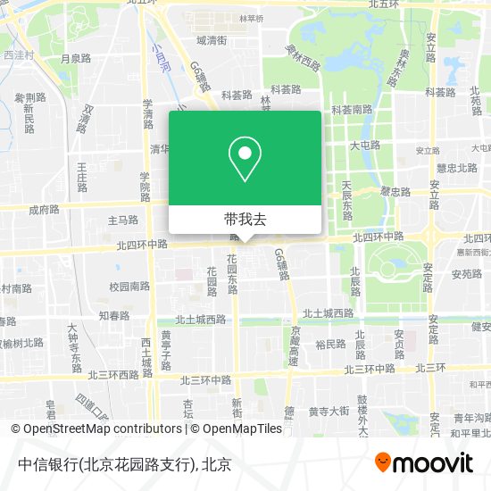 中信银行(北京花园路支行)地图