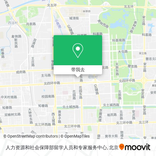 人力资源和社会保障部留学人员和专家服务中心地图