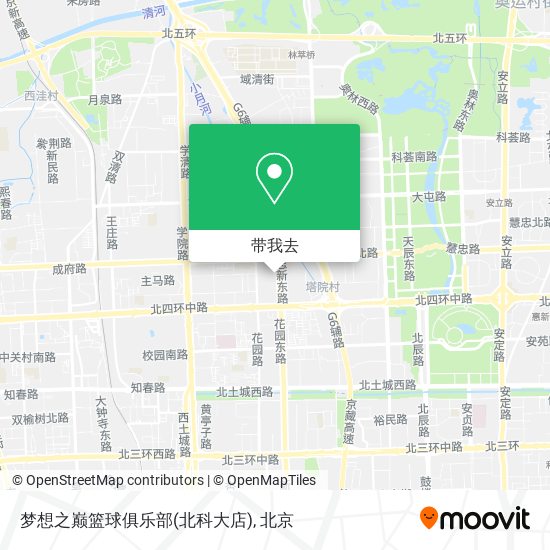 梦想之巅篮球俱乐部(北科大店)地图