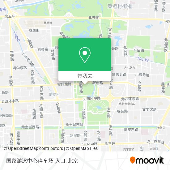 国家游泳中心停车场-入口地图