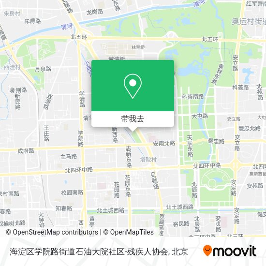 海淀区学院路街道石油大院社区-残疾人协会地图