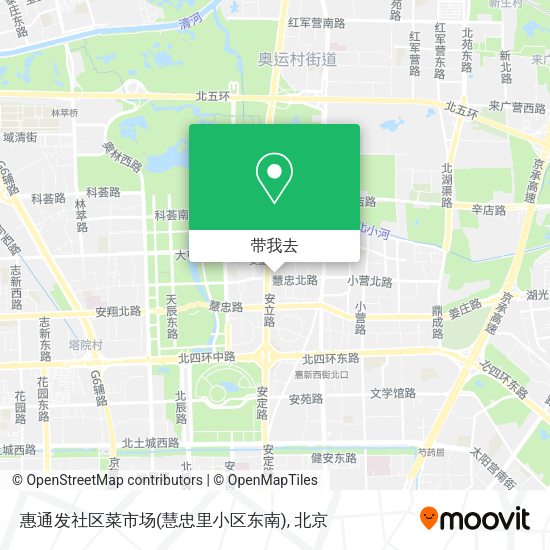 惠通发社区菜市场(慧忠里小区东南)地图