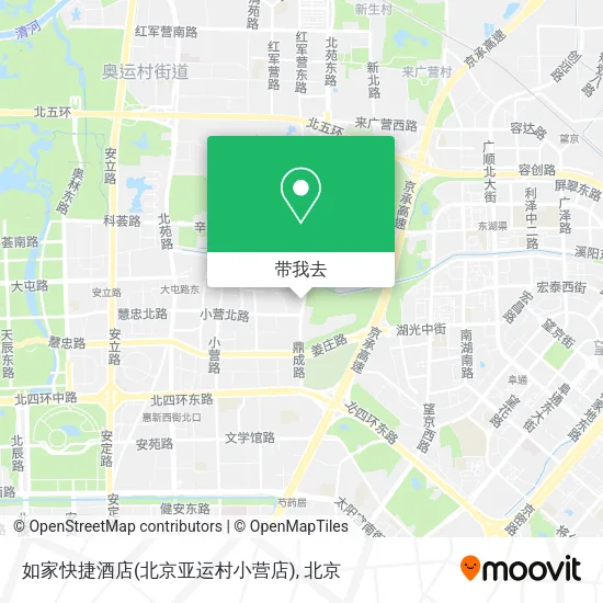 如家快捷酒店(北京亚运村小营店)地图