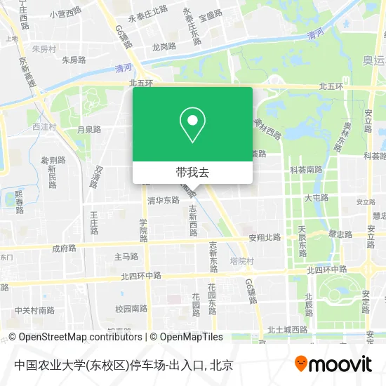 中国农业大学(东校区)停车场-出入口地图