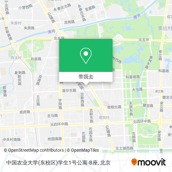 中国农业大学(东校区)学生1号公寓-B座地图