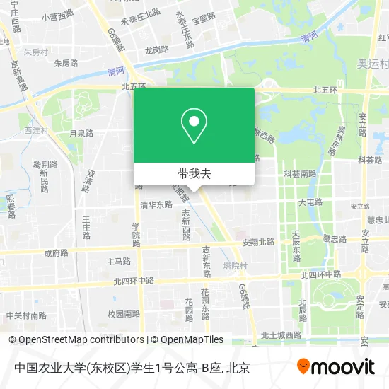 中国农业大学(东校区)学生1号公寓-B座地图