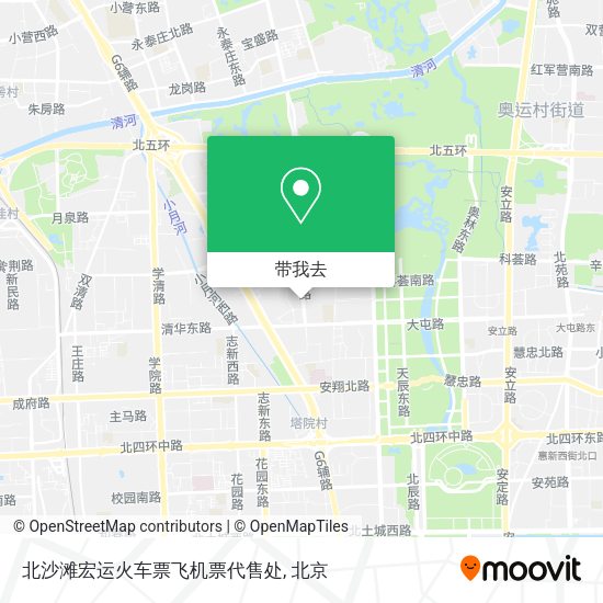北沙滩宏运火车票飞机票代售处地图