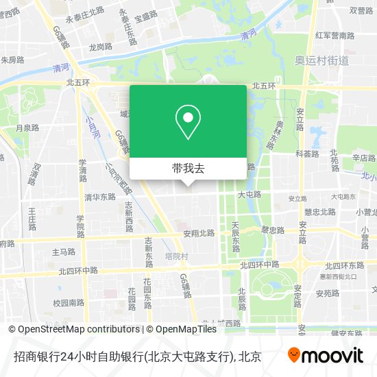 招商银行24小时自助银行(北京大屯路支行)地图