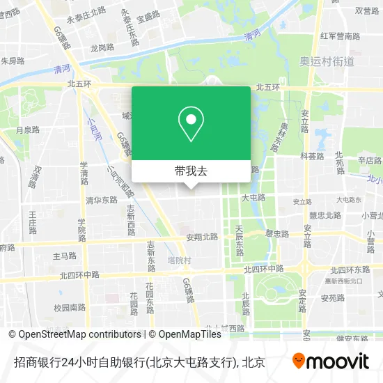 招商银行24小时自助银行(北京大屯路支行)地图