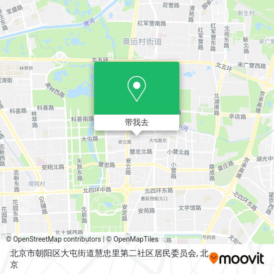 北京市朝阳区大屯街道慧忠里第二社区居民委员会地图