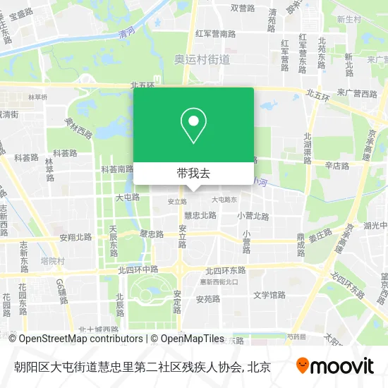 朝阳区大屯街道慧忠里第二社区残疾人协会地图