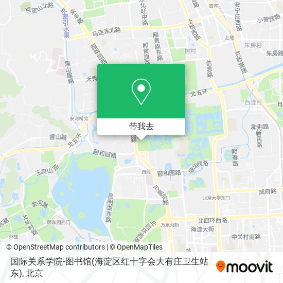 国际关系学院-图书馆(海淀区红十字会大有庄卫生站东)地图