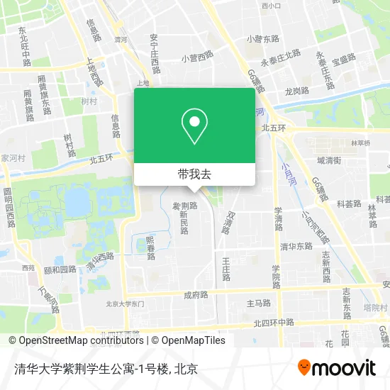 清华大学紫荆学生公寓-1号楼地图