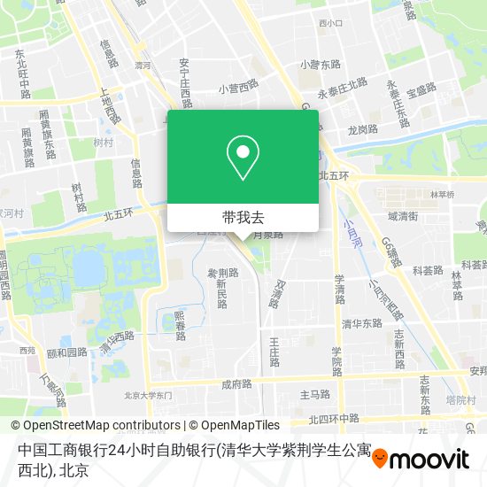 中国工商银行24小时自助银行(清华大学紫荆学生公寓西北)地图