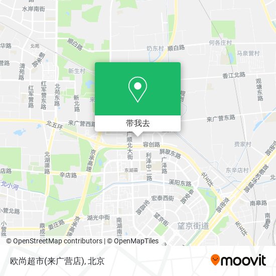 欧尚超市(来广营店)地图