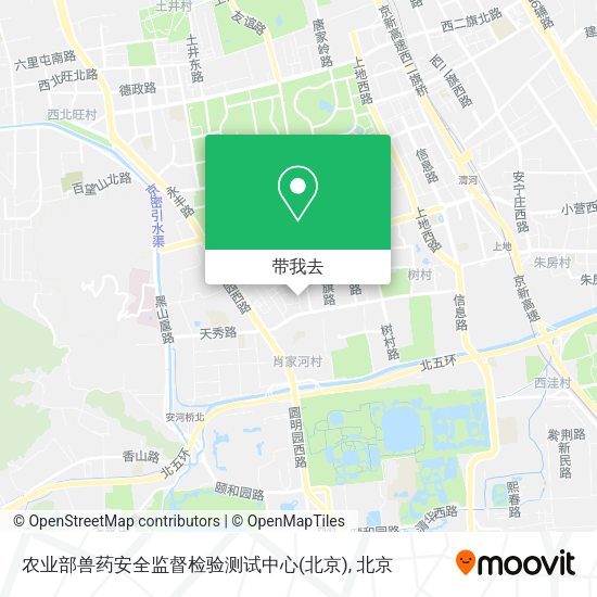 农业部兽药安全监督检验测试中心(北京)地图