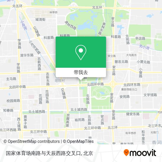 国家体育场南路与天辰西路交叉口地图