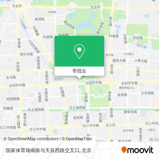 国家体育场南路与天辰西路交叉口地图
