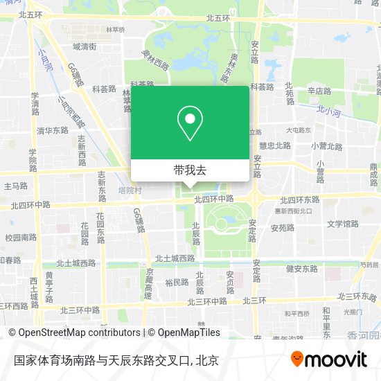 国家体育场南路与天辰东路交叉口地图