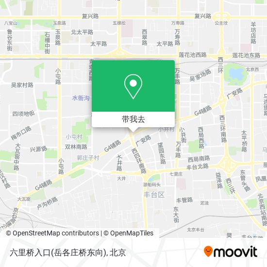 六里桥入口(岳各庄桥东向)地图