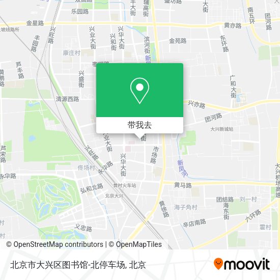 北京市大兴区图书馆-北停车场地图