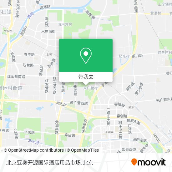 北京亚奥开源国际酒店用品市场地图