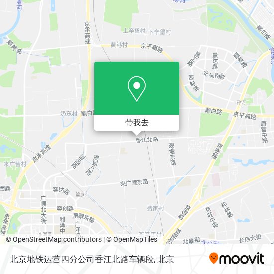 北京地铁运营四分公司香江北路车辆段地图