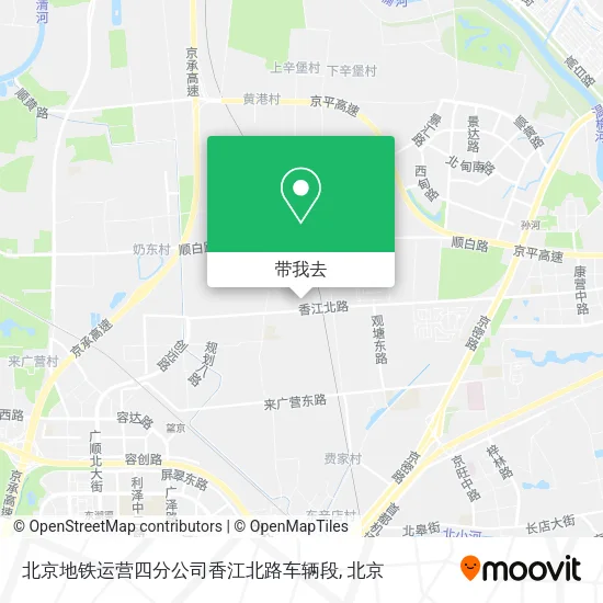 北京地铁运营四分公司香江北路车辆段地图