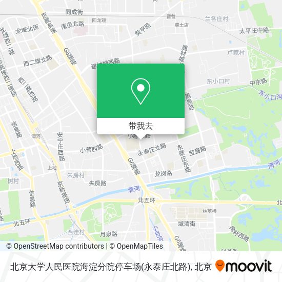 北京大学人民医院海淀分院停车场(永泰庄北路)地图
