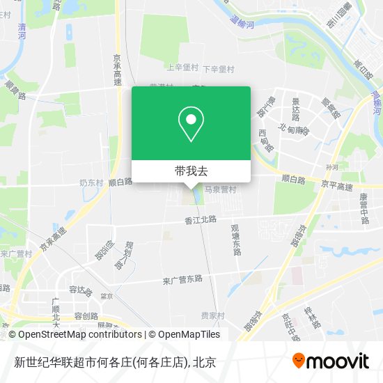 新世纪华联超市何各庄(何各庄店)地图