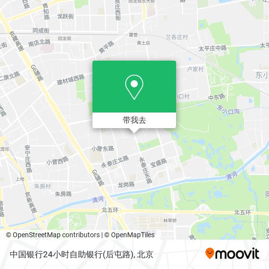 中国银行24小时自助银行(后屯路)地图